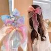 Children's headbands, rainbow bows for girls, braided hair clips, hair accessories, princess ponytails, ribbons, hairpins