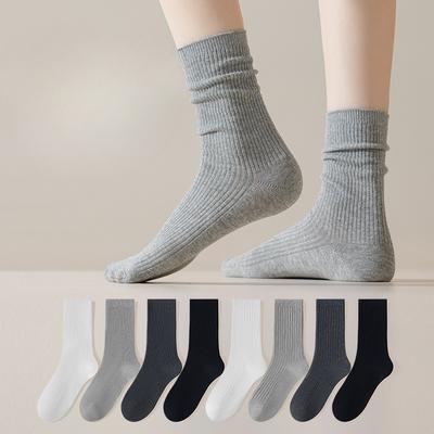Damen Anti-Pilling Baumwollsocken, Atmungsaktiv, Desodorierend, Antibakteriell, Schweißabsorbierend, Einfarbig Nahtlos, Frotteesocken