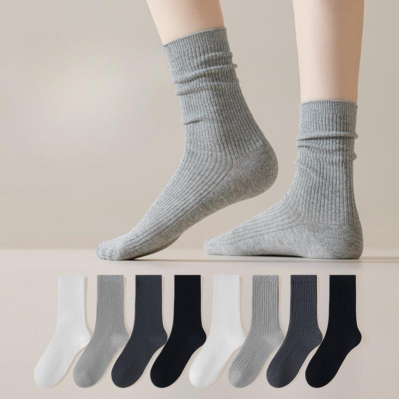 Women's Anti-pilling Cotton Socks, Breathable, Deodorizing, Antibacterial, Sweat-absorbing, Solid Color Boneless Socks, Pile Socks