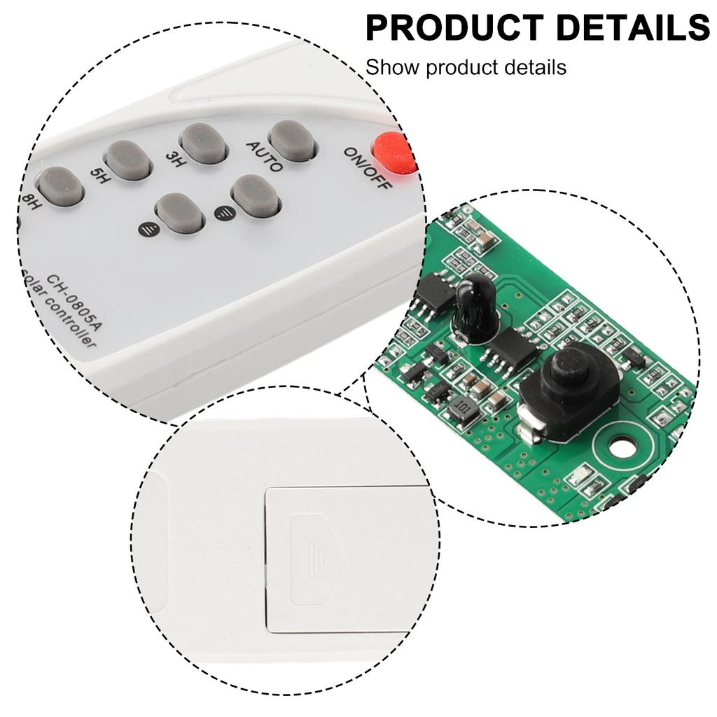 Solar Control Circuit Panel Remote Control Circuit Board Panel 10w LED 15s Sensing Time 3.2V 3.7V 5-10m Sensing Distence