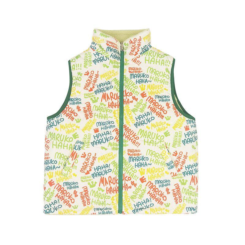 Toothpick Pills and Friends [Childlike Heart Full of Graffiti] Girl's Full Seal Cotton Berber Fleece Double-sided Wear Vest