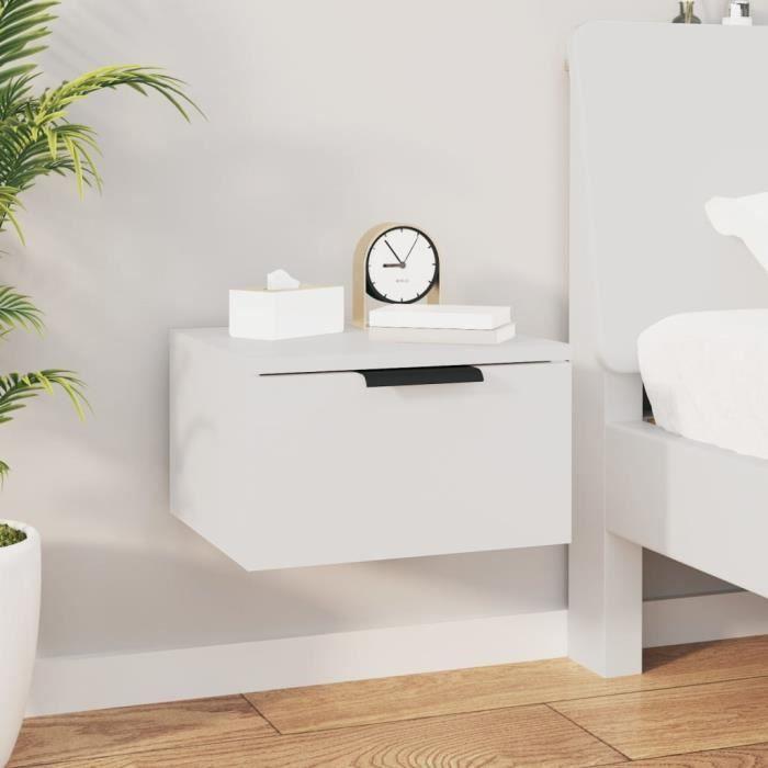 VidaXL Table de chevet murale Blanc 34x30x20 cm811376