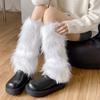 Women Cozy Winter Leg Warmers with Soft Furry Harajuku Fuzzy Plush Boot Cuffs Leg Covers for Indoor and Outdoor Use