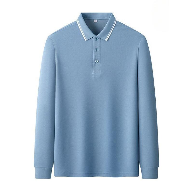 Neues Herren-Poloshirt Frühling und Herbst Langarm-T-Shirt Herren Einfach Business Jugendlich Locker Übergröße Papa-Kleidung