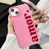 Rote "Amor." Buchstaben-Print Personalisierte Handyhülle Für iPhone 17 16 Pro Max 15 14 Plus 13 12 11 XS XR 16E 17 Air 2-in-1 Weiche Hülle