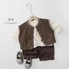 Vintage Unisex Kids Solid Sleeveless Cardigan Vest Casual Baby Outerwear