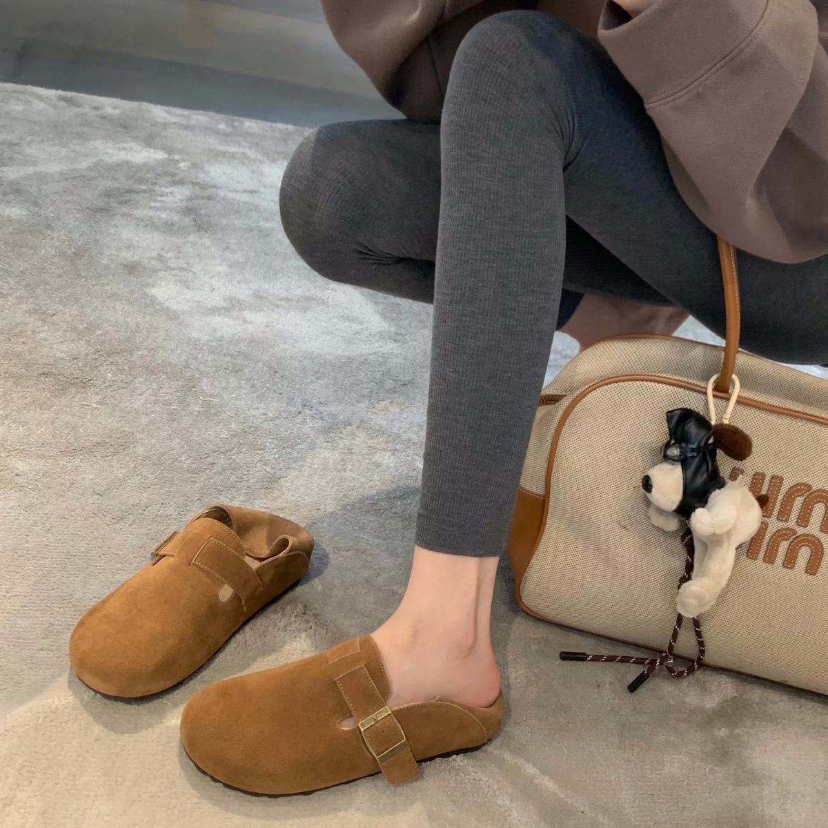 

Версия из овчины~ Натуральная кожа, можно наступить одной педалью, ремешки с пряжками на пятке, туфли-лодочки, ленивые женские туфли Birken, лоферы Boken, маленькие 40