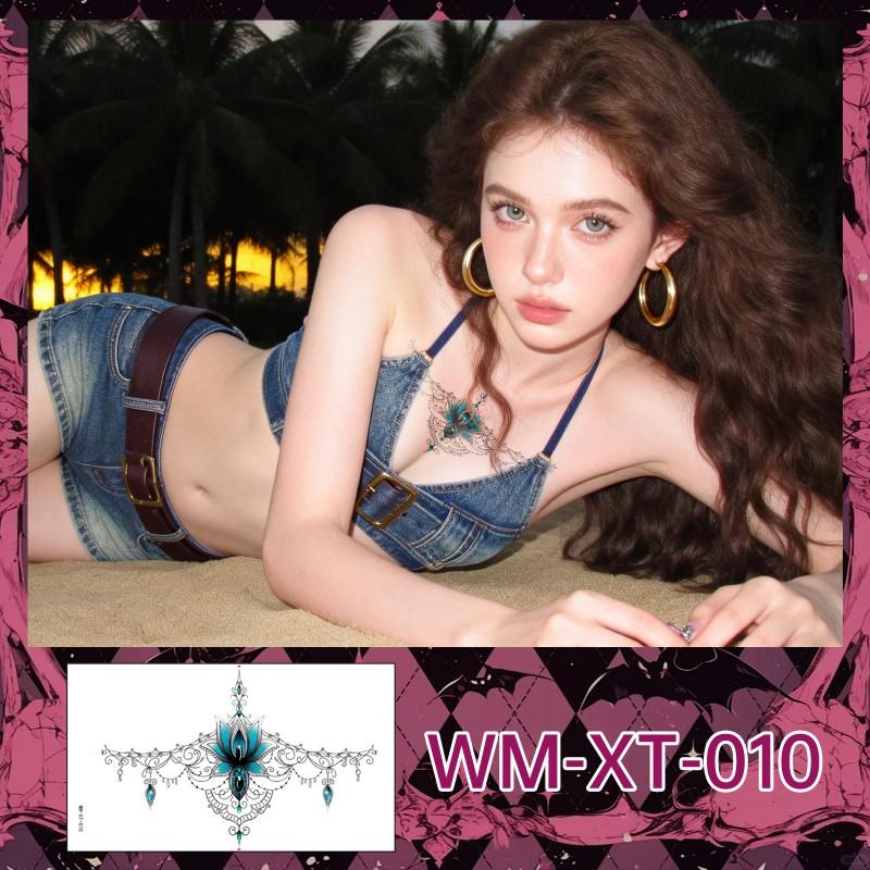 Colorful Flower Temporary Tattoo Stickers Chest Collarbone Scar Cover Waterproof Sexy Body Art