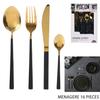 Cerise CUTLERY SET 16 Pcs GOLD AND BLACK Steel