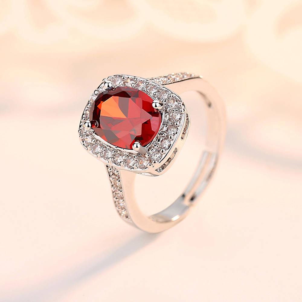Oval Zircon Ring Living Ring Exaggerated Personality Jewelry Female Open Ring