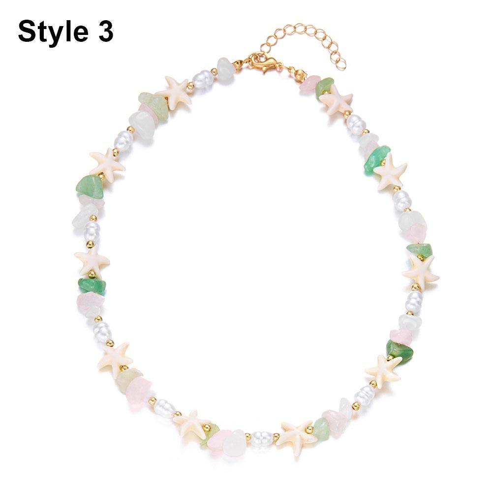 

1Pcs Colorful Beaded Necklace Fashionable Ocean Inspired Jewelry Shell Pendant Holiday Party Daily Style 3