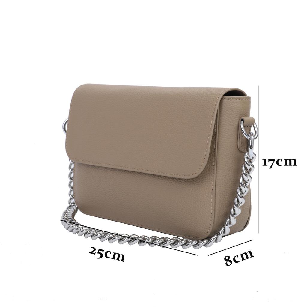 New Women’s Genuine Leather Chain Bag - High-End Spring/Summer Fashion Shoulder & Crossbody Underarm Bag