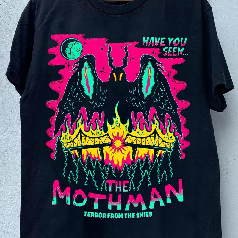 Summer Hot Selling TALENT LOAD Mothman Halloween Tshirt 100 Cotton Round Neck Short Sleeved Street Style Loose Fit