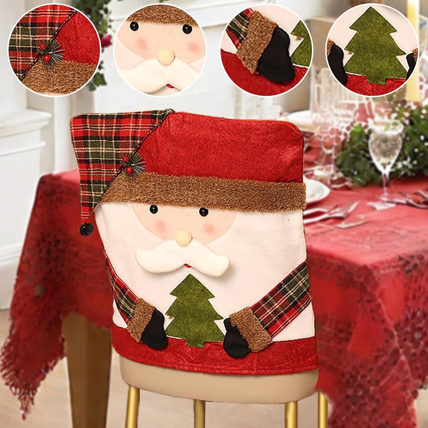 

2PCS 2025 Christmas Themed Chair Covers for Dining Chairs for Dining Chair Back Cover old man