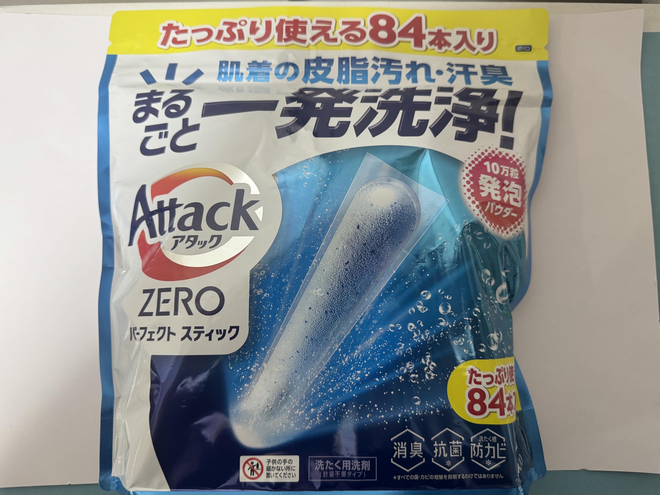 Attack Zero Perfect Stick Сменные блоки Стиральный порошок Для дома Costco (84 палочки) - Порошок, Сушка, Антибактериальный, Дезодорирующий, Барабан,