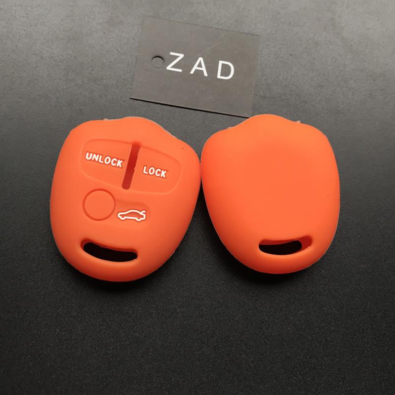 

ZAD silicone car key fob cover case set skin protector for Mitsubishi ASX Outlander Lancer EX Galant Pajero 3 buttons remote Key помаранчевий