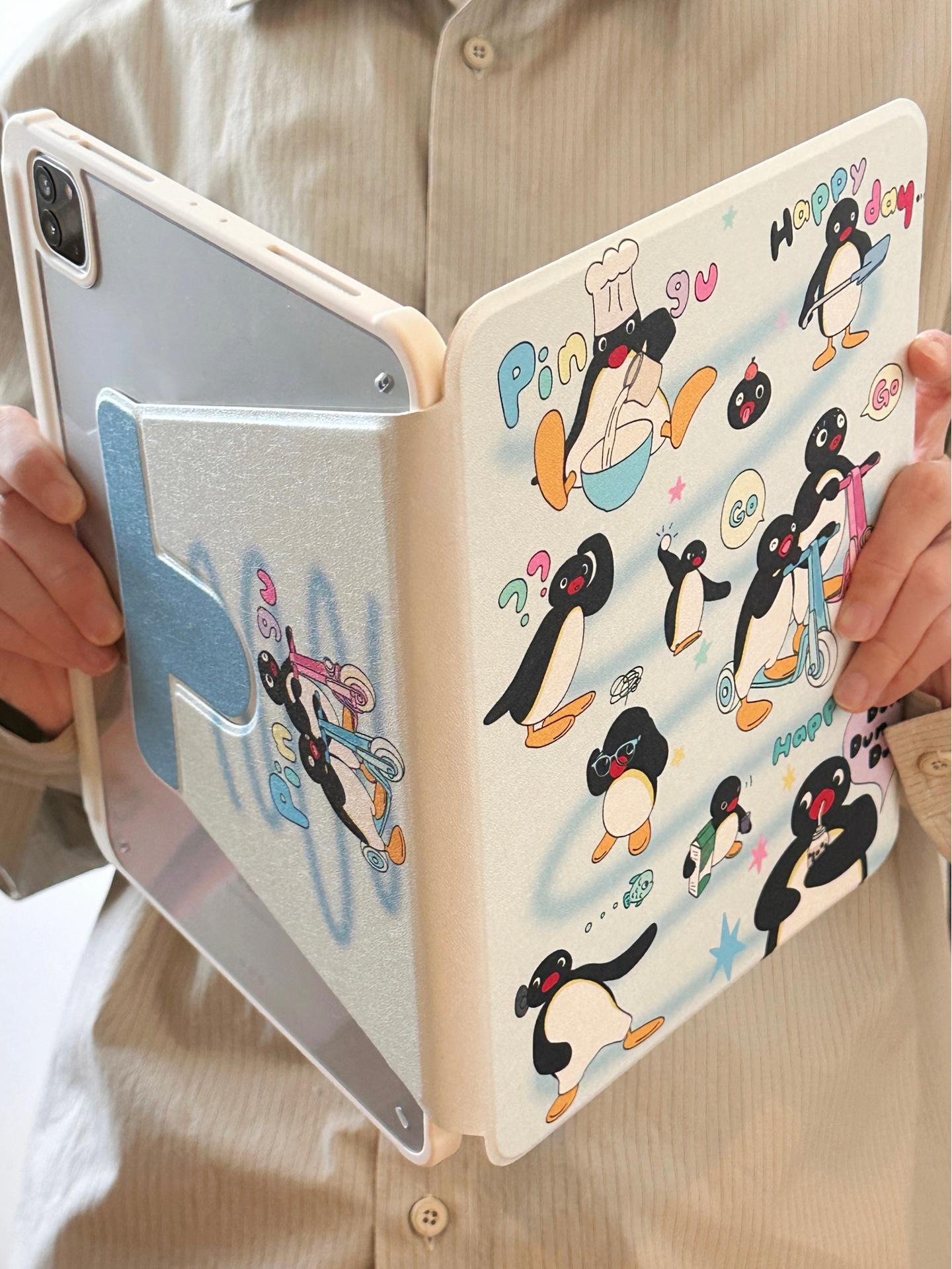 Blue Penguin Rotating iPad Case for iPad Mini 6 & iPad Pro iPad 11 (11-inch)
