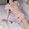 Large Size Sex Suit Three-point Uniform Sexy Pure Desire Underwear Seduces Fat Sister Nurse Side Strap Suit Female