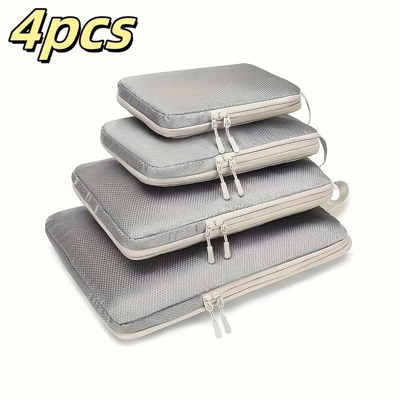 4pcs Compressible Clothing Storage Bags - Durable Polyester Empty-Save Tissue Bags, Stackable Travel and Trunk Storage Solutions