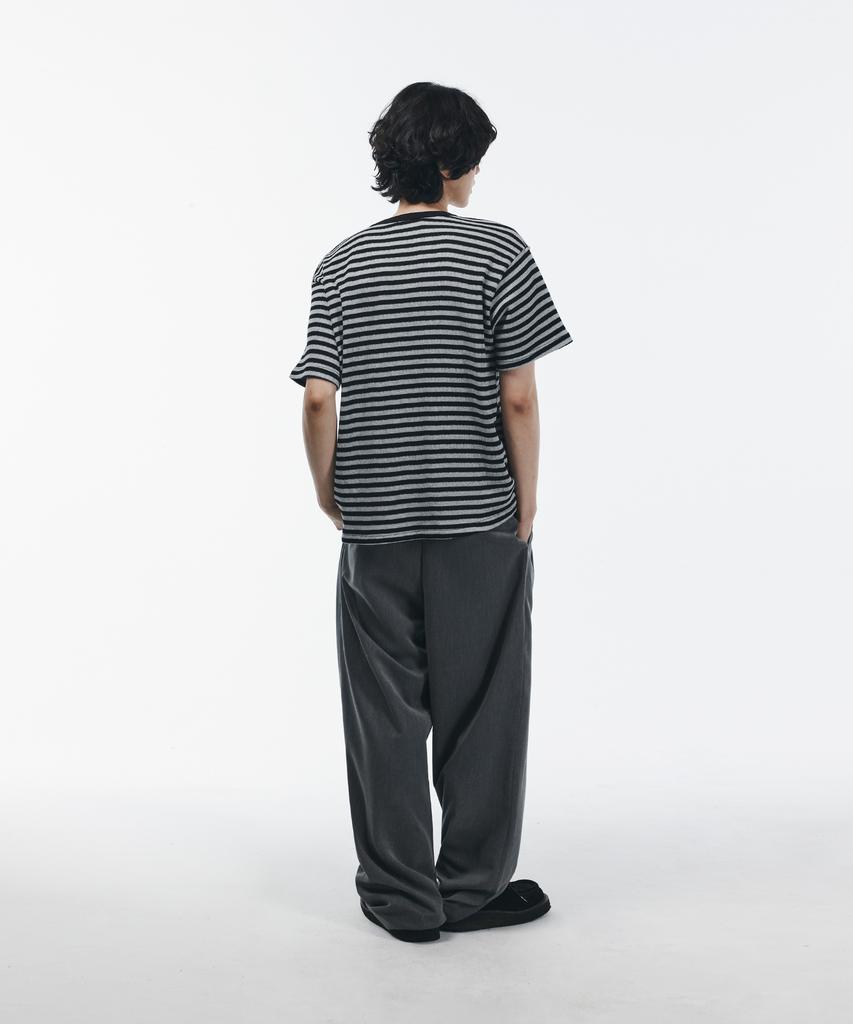 SIGNATURE [Summer Fabric Added] Double-Tuck Wide Slacks [Gray]