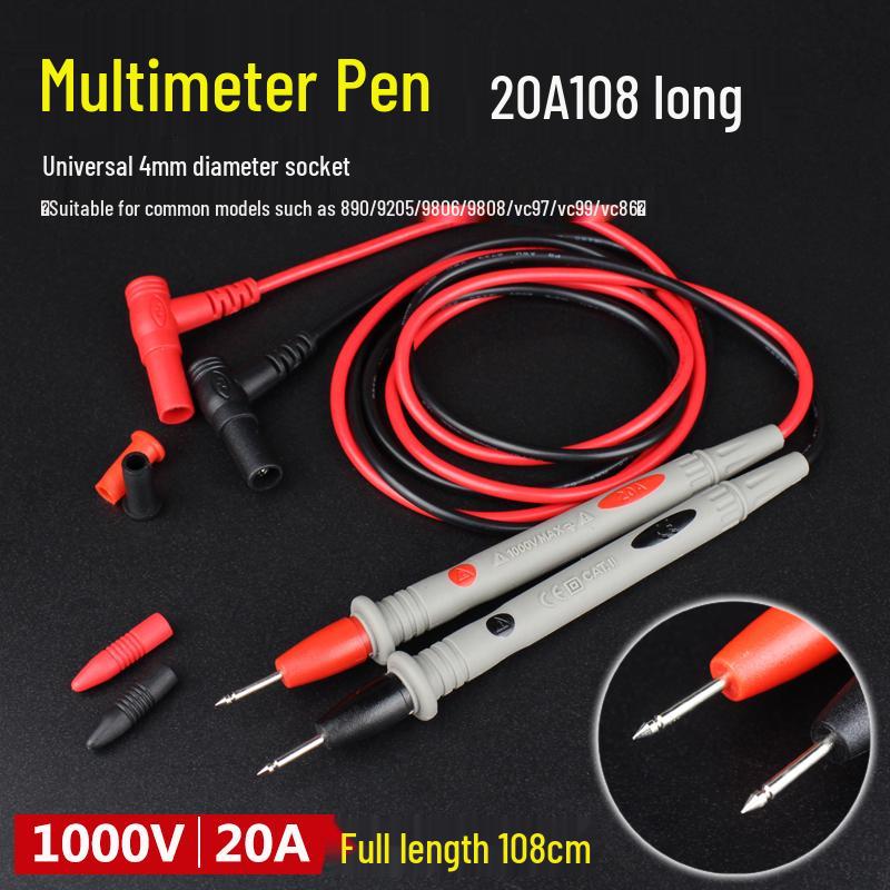 Extra Fine Silicone Multimeter Test Leads with Super Sharp Long Needle Probes