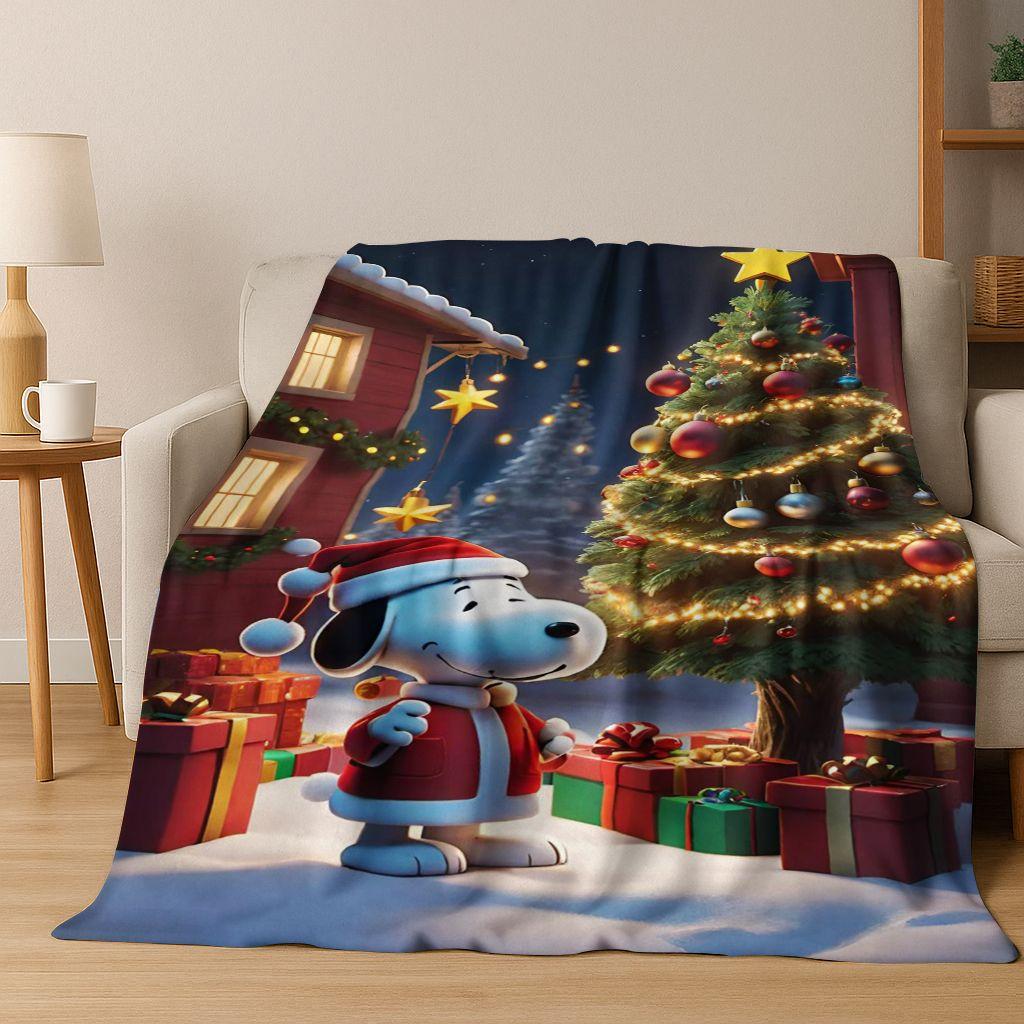3D Cute Snoopy Dog Peanuts Art Cartoon Flannel Blanket,Cozy Soft Throw Blanket for Home Bedroom Bed Sofa Picnic Cover Gift Kids