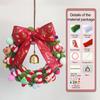 Yousheng 1 Set Christmas Wreath Kit with Red Green Pipe Cleaner Bell Santa Reindeer Charm Ribbon DIY Handmade Xmas Tree Holiday Party Hanging Wreath