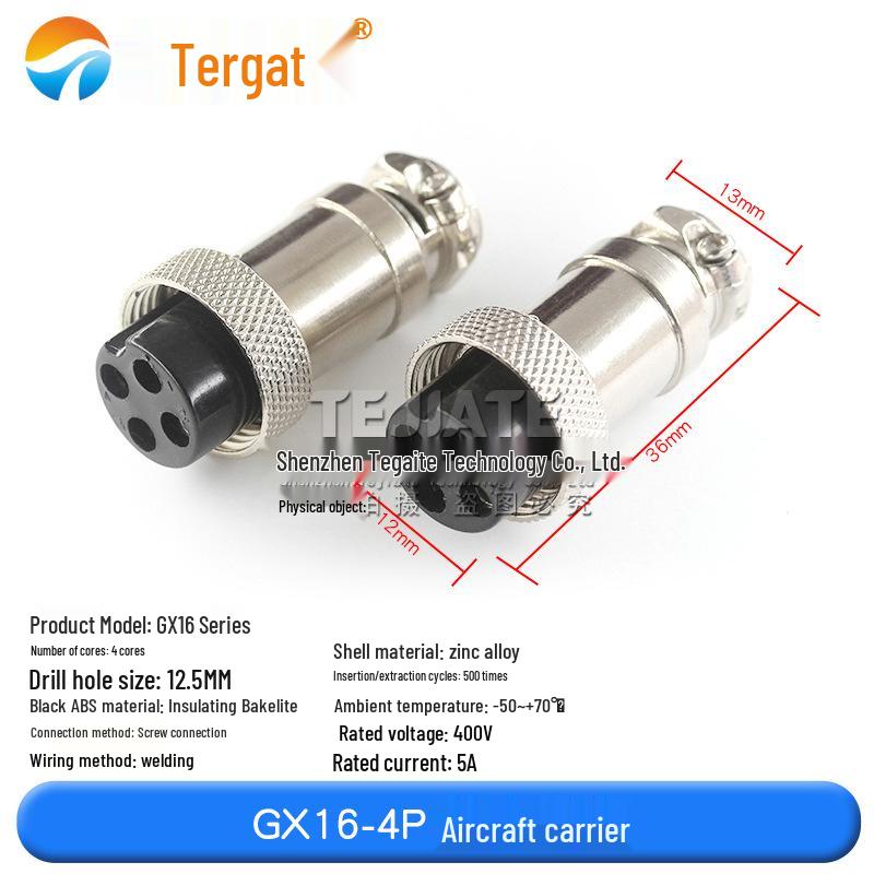 GX16 M16 Aviation Plug Socket: 2 to 10-Pin Male & Female Connector