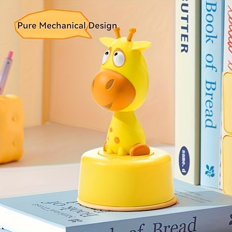 Colorful Giraffe Kitchen Timer,Rotating Desk Clock with Playful Cartoon Design, Ideal Birthday Gift, Plastic Material, No Electricity Needed