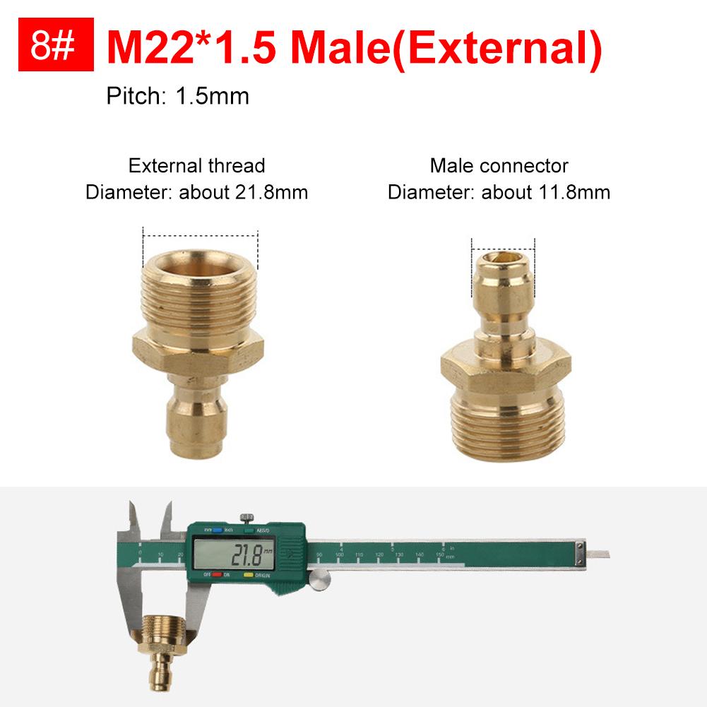 Pressure Washer Connector Professional Adapter 1/4 Quick Disconnect M14 M22 Male Female Coupler Car Washing For Bmw Tesla VW