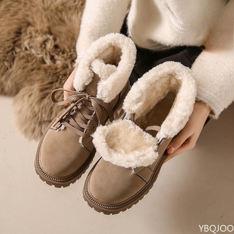 Women's leisure comfortable snow boots winter velvet cotton boots short boots fashionable versatile warm women shoes