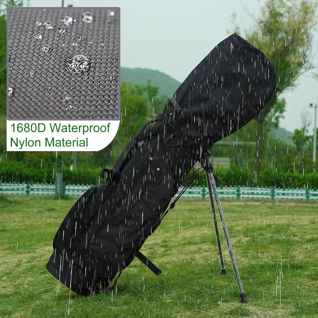 Golf Bag Rain Cover Hood with Snap Button, Universal 1680D Nylon Waterproof Material Dustproof Club Protector