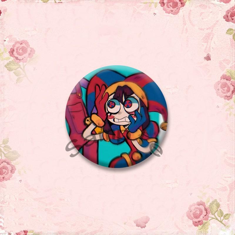 Anime Role Jax Gangle Ragatha Round Brooch Cartoon Figure Lapel Badges Custom Soft Button Pin Bag Jewelry Accessories XMAS Gifts