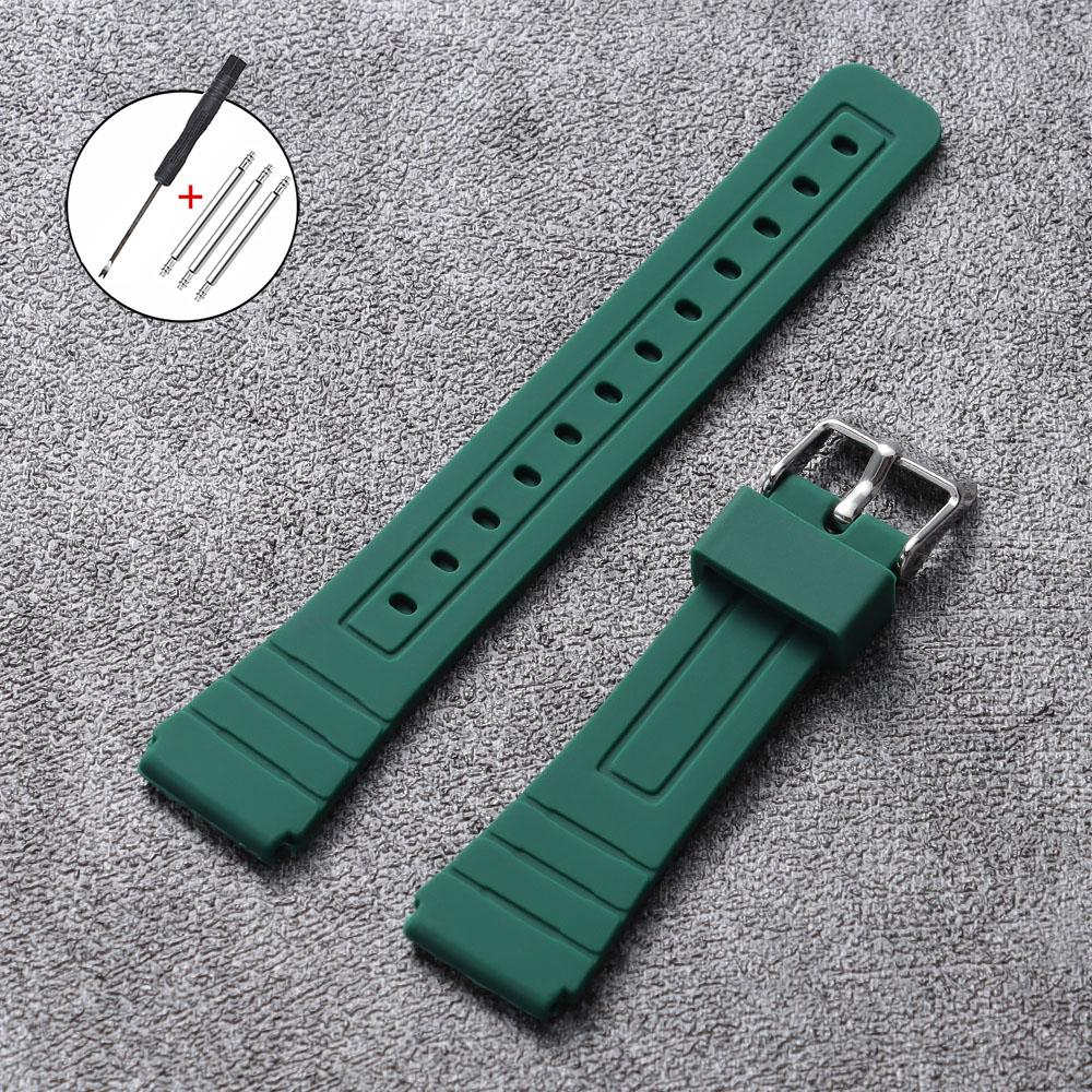 18mm Miękki Silikonowy Pasek do Zegarka dla CASIO W800H SGW400 Opaska na Nadgarstek dla F84 F91W AE1200/1300 A158/168/159 F105/108 Pasek Żywiczny
