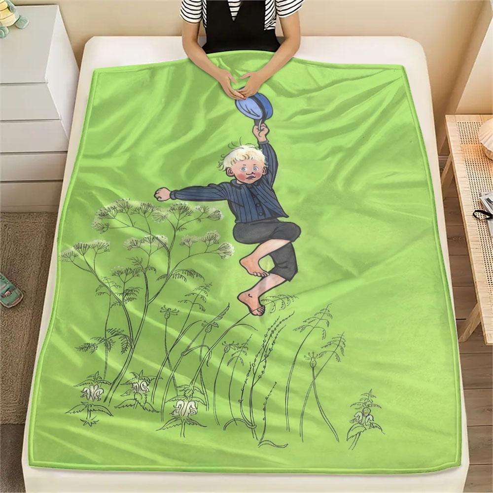 Emil of Lonneberga Art Printed Flannel Blanket, soft throw for bedroom sofa, washable, fan merchandise, great gift.