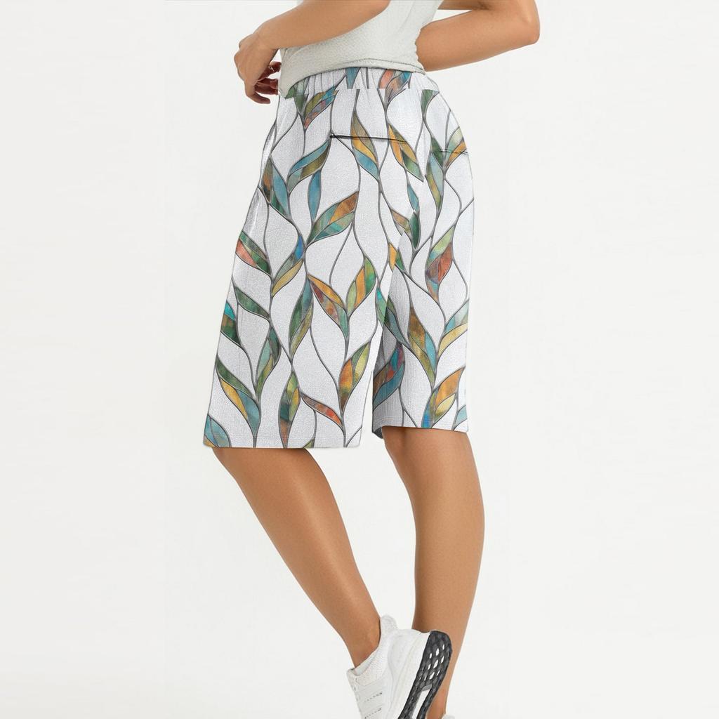 Women's Summer Elasticated Tie Waist Floral Cotton & Linen Loose Shorts
