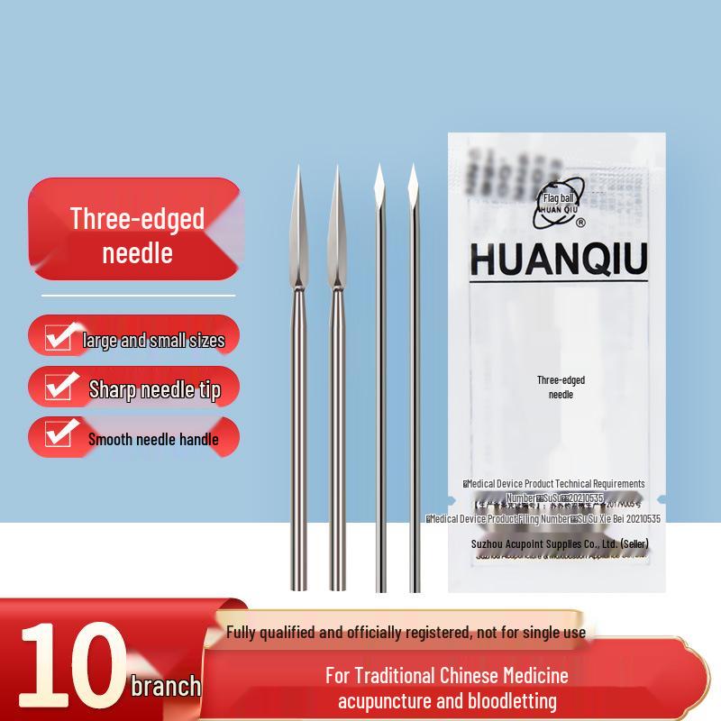 Global Brand Triangular Blackhead Needle, Non-Sterile, Large & Small Sizes, 10-Pack