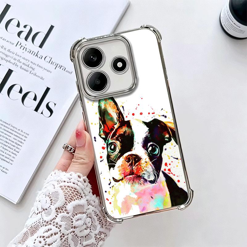 French Bulldog Dog Pug Design Plating Phone Case For Xiaomi Redmi Note 14 15 Pro Plus 13 12 11 11S 11T 10 9S 9 5G Anti-Fall Aira