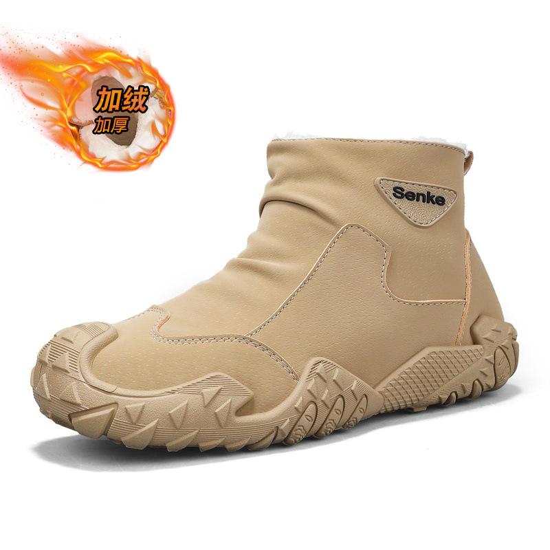 

Autumn Winter Men Chelsea Boots Anti-slip Keep Warm Ankle Boots Retro Black Men Fashion Boot Motorcycle Shoes Platform Boots 39