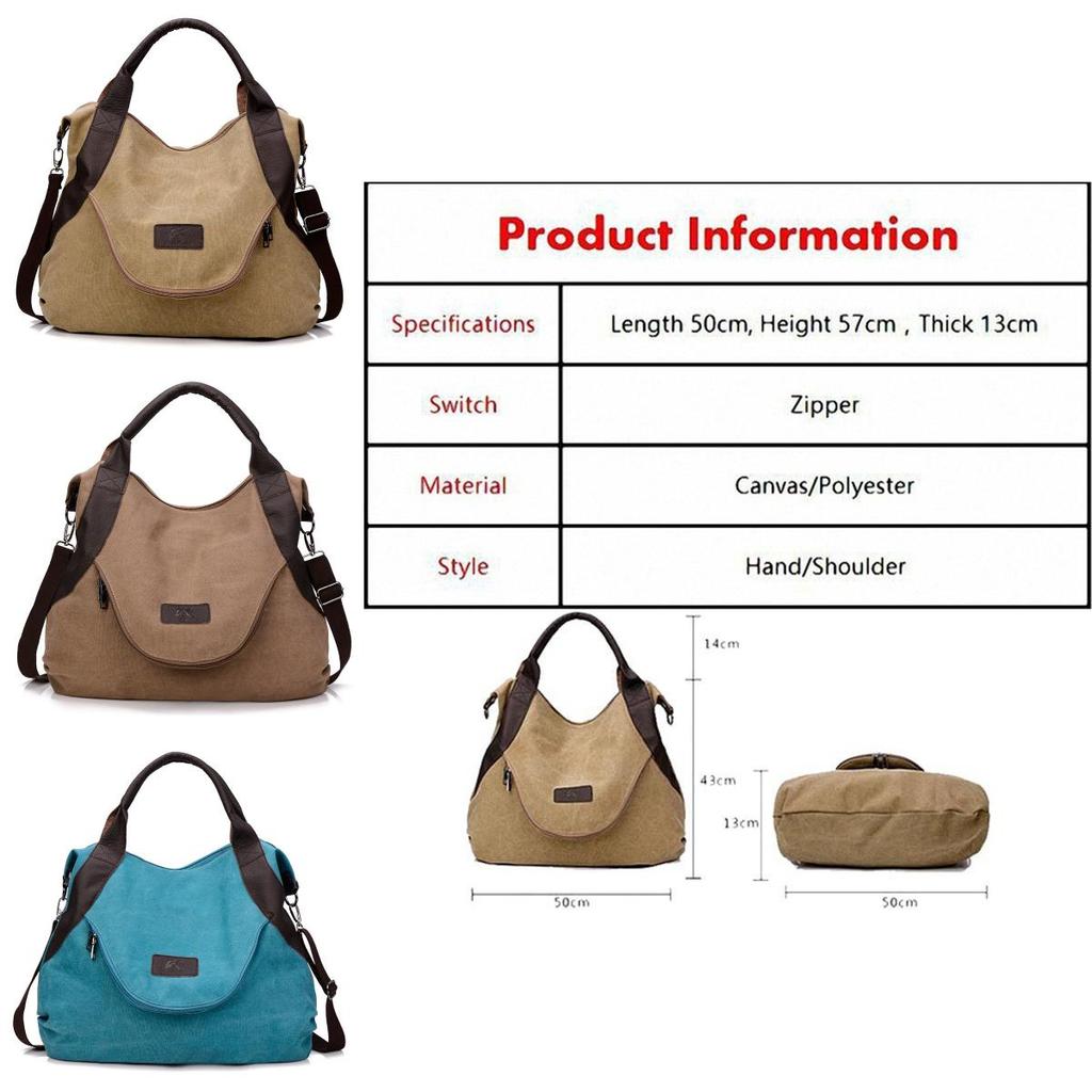 Premium Quality Large Pocket Casual Women's Shoulder Cross Body Handbag With Canvas Leather Material
