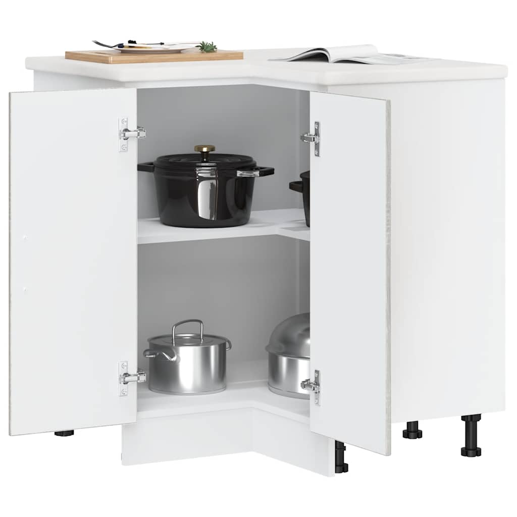 Kitchen Corner Base Cabinet Kalmar Grey Sonoma Particleboard