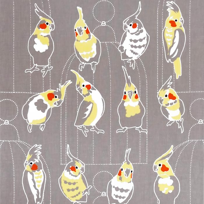 Dyeing Anbo Hand Towel Ground Authentic Made In 35cm X 100cm "Okame Parakeet" Dyed, Dyed, 100% Cotton, Tokuoka, Japan,