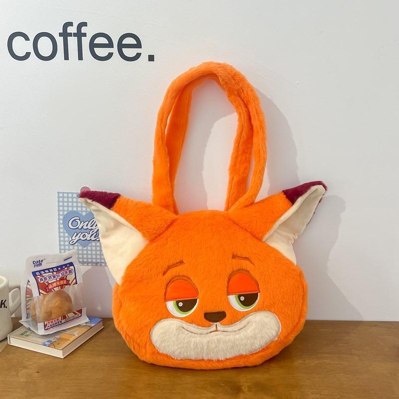 Cartoon Fox Rabbit Plush Bag Large Capacity Handbag Sweet Street Small Satchel Birthday Gift