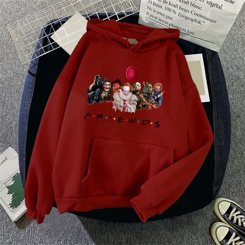 Women Hoodies Japanese Anime Demon Friend Print Hip Hop Woman Casual Pullover Unisex Streetwear Male Y2K Clothes Hoody