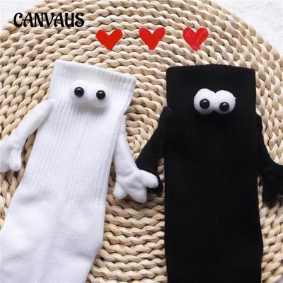 Chaussettes à main pour femmes, mi-mollet, en coton, personnalité originale, chaussettes tridimensionnelles, chaussettes de Couple, chaussettes magnétiques