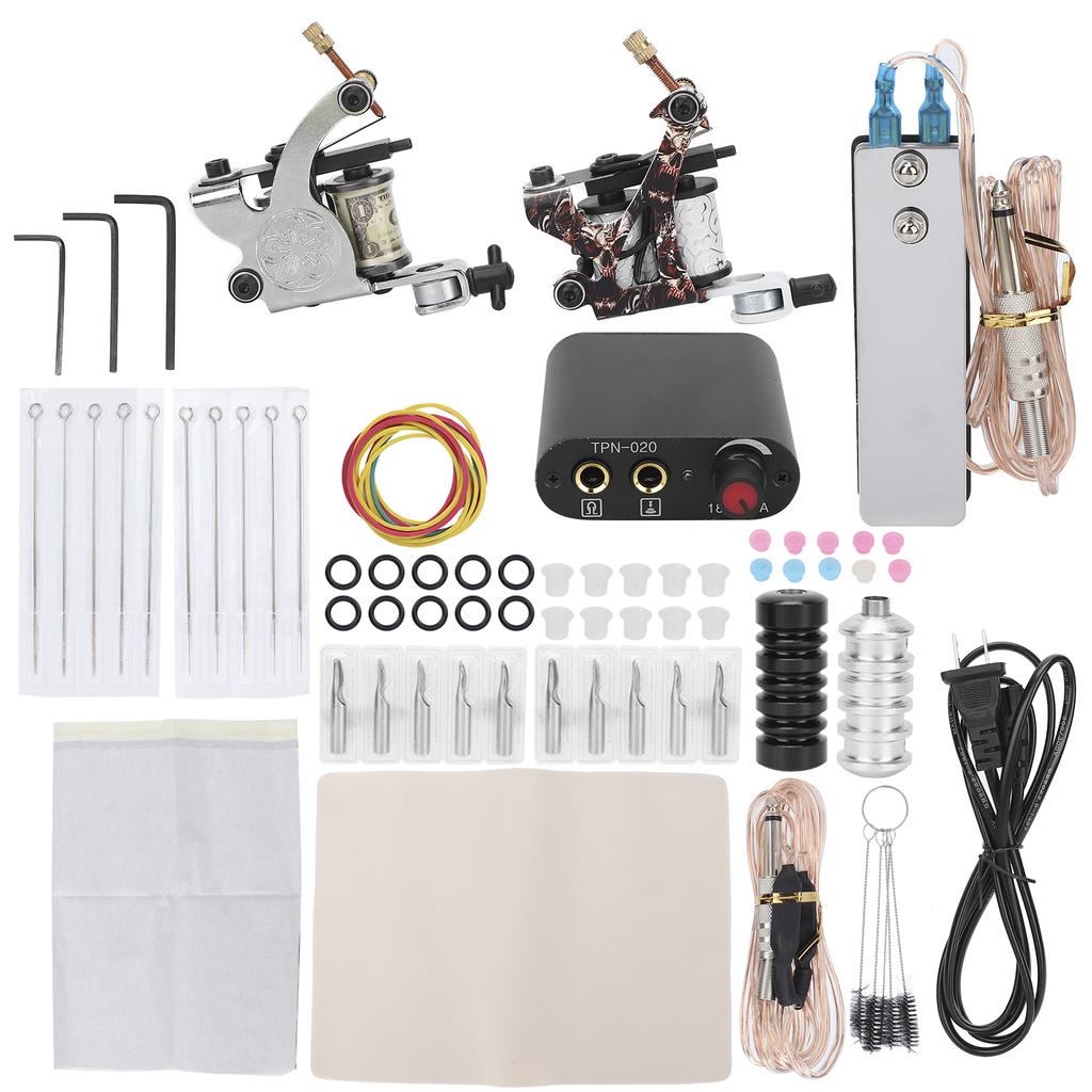 Professional Tattoo Kit Coil Tattoo Machine 3RL 5M1 Tattoo Needle Practice Exercise Skin Set