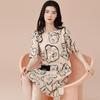 Women's Summer Korean-Style Pure Cotton Short Sleeve Loose Mid-Length Nightgown Pajamas for Home or Casual Wear