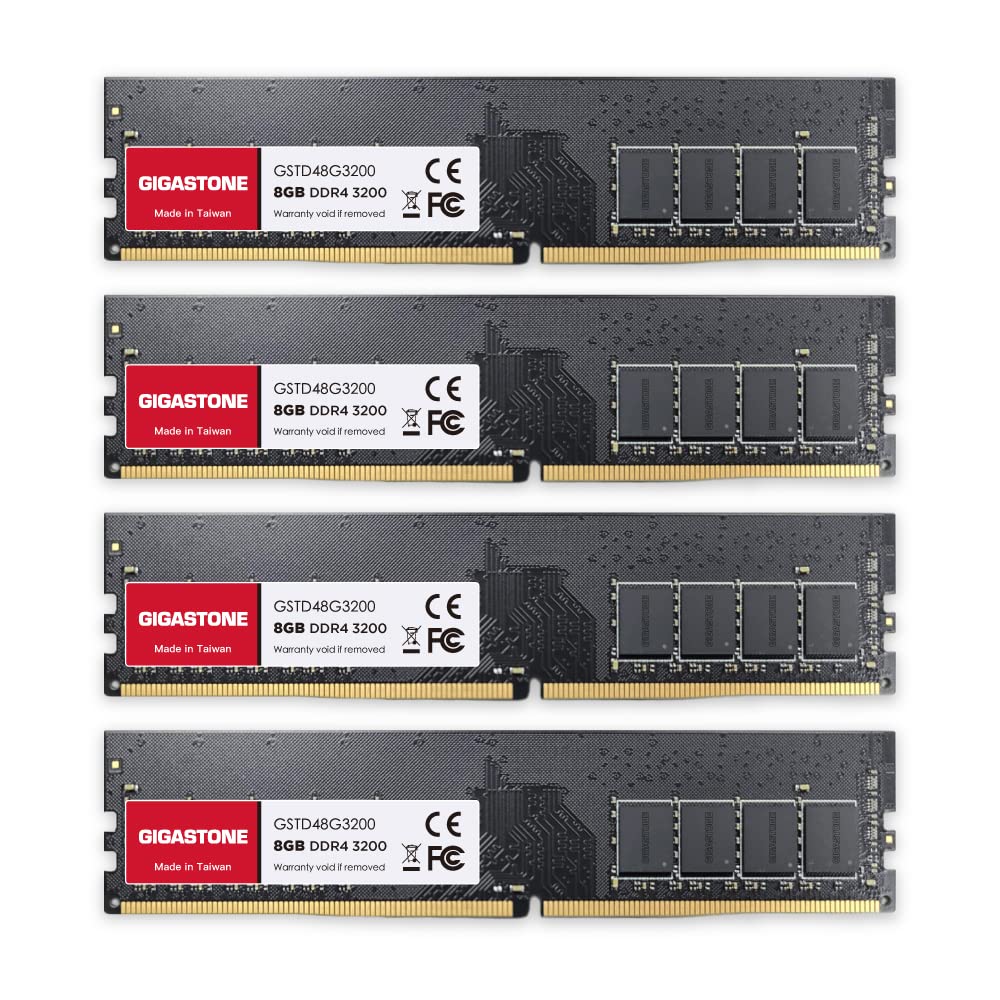 

GIGASTONE 8 ГБ x 4 DDR4 3200 МГц або CL22 UDIMM 288 Pin Unbuffered Unbuffered PC Лише модуль пам’яті [Пам’ять DDR4] (Комплект 32 ГБ) (2933 МГц 2666 МГц)