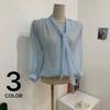 C S In The Room Women CzeCh Tie Sheer pleatS blouSe 3 ColorS