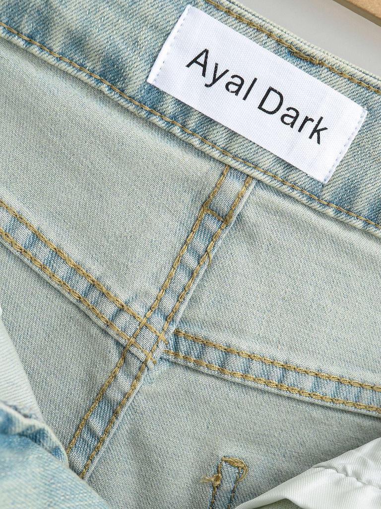 Women's High-Waisted Elastic A-Line American Retro Denim Shorts - Spring & Autumn